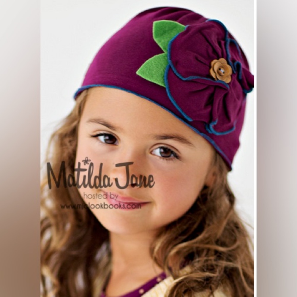 Matilda Jane Plum Cyrus Beanie Hat with Floral Detail Paint By Numbers